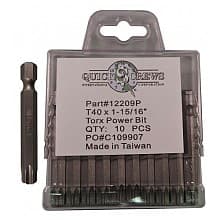 T40 x 1-15/16" Torx Drive Power Bit (10/Box)