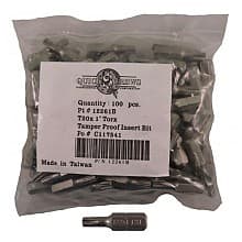 T20 x 1" Torx Tamper Proof Drive Insert Bit (100/Pack)