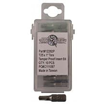 T25 x 1" Torx Tamper Proof Drive Insert Bit (10/Box)