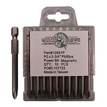 #2 x 2-3/4" Phillips Drive Magnetic Power Bit (10/Box)