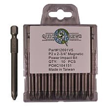#2 x 2-3/4" Phillips Drive Magnetic Power Impact Bit (10/Box)