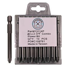 #2 x 2-3/4" Square/Phillips Drive Combo Power Bit (10/Box)