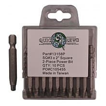 #3 x 2" 2-Piece Square Drive Power Bit (10/Box)