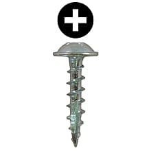 Quickscrews Round Washer Head Compact Hinge Screws, Phillips Drive Coarse Thread and Type 17 Auger Point