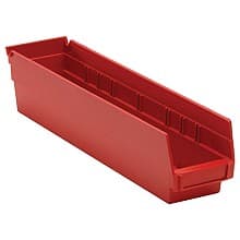 17-7/8" x 4" x 4-1/8" Economy Shelf Bin, Red