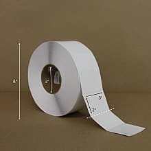 3" x 2" Direct Thermal Label, 3000 Labels/Roll