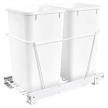 Double 27 QT Door-Mount Waste Container Pullout, White