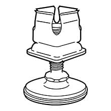 RVS16 Metal Leveler for Tube Standard/Leg, Zinc/White Nylon Finish