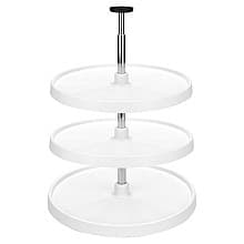 18" Full-Circle 3 Tray Lazy Susan, Almond