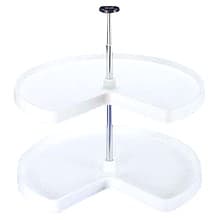 3472 Kidney 2 Tray Lazy Susan, White, Bulk (6 Sets)