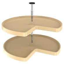 Value Line Kidney 2 Tray Lazy Susan, Almond