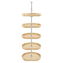 D-Shape Wood 5 Tray Lazy Susan