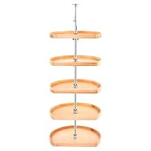 D-Shape Wood 5 Tray Lazy Susan
