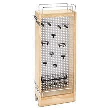 5" x 26-1/4" Wall Cabinet Pullout Organizer with Stainless Steel Panel, Wood