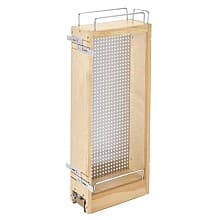 5" x 26-1/4" Pullout Organizer with Stainless Steel Panel, Wood