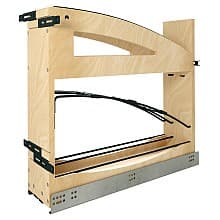 5" Craftsman Base Cabinet Pullout with Tray Divider/Foil Wrap Holder for 9" Base Cabinets, Light Brown