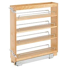 3-Shelf Pullout Organizer with Rails, Wood