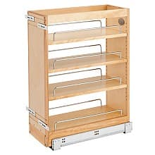 3-Shelf Pullout Organizer with BLUMOTION Soft-Closing Sink and Base Accessories, Maple