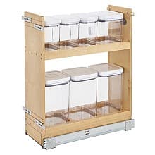 8-3/4" Pullout Organizer with BLUMOTION Soft-Closing Sink and Base Accessories, Wood