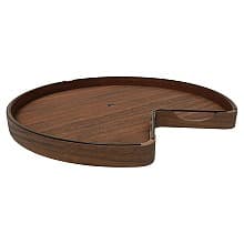 28" Kidney 1 Tray Wood Lazy Susan with Steel Swivel Bearing
