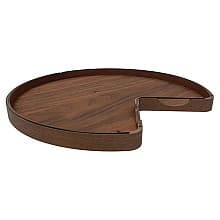 32" Kidney 1 Tray Wood Lazy Susan with Steel Swivel Bearing