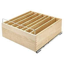 Wood Casserole Dish Storage Organizer with Blumotion Soft-Close, Semi-Gloss