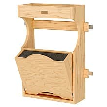 13-1/2" 4DMKB Door-Mount Tip-Out Knife Storage Organizer, Clear Polyurethane