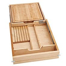 4 Compartments Combination Knife Holder/Cutting Board Drawer with BLUMOTION Soft Close