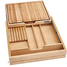 4 Compartments Combination Knife Holder/Cutting Board Drawer with BLUMOTION Soft Close