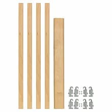 7/8" Uprights Pilaster Hardware Set for 2 Drawers, 19-5/8" Height, Light Brown
