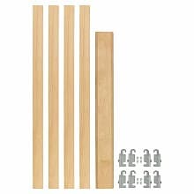 1-1/8" 4PIL Uprights Pilaster Hardware Set for 2 Drawers, 19-5/8" Height, Light Brown