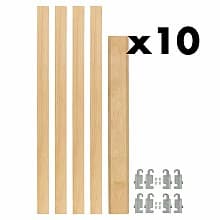 7/8" Uprights Pilaster Hardware Set for 2 Drawers, 19-5/8" Height, Light Brown, Box of 10 Sets