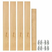 2-3/8" 4PIL Uprights Pilaster Hardware Set for 2 Drawers, 19-5/8" Height, Light Brown