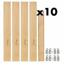 2-3/8" 4PIL Uprights Pilaster Hardware Set for 2 Drawers, 19-5/8" Height, Light Brown, Box of 10 Sets