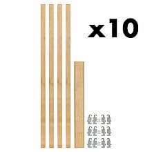 7/8" Uprights Pilaster Hardware Set for 3 Drawers, 27-3/16" Height, Light Brown, Box of 10 Sets
