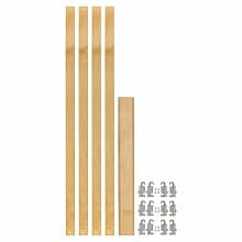 1-1/8" 4PIL Uprights Pilaster Hardware Set for 3 Drawers, 27-3/16" Height, Light Brown
