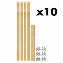 1-1/8" 4PIL Uprights Pilaster Hardware Set for 3 Drawers, 27-3/16" Height, Light Brown, Box of 10 Sets