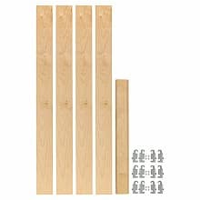 2-3/8" 4PIL Uprights Pilaster Hardware Set for 3 Drawers, 27-3/16" Height, Light Brown