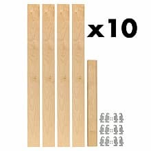 2-3/8" 4PIL Uprights Pilaster Hardware Set for 3 Drawers, 27-3/16" Height, Light Brown, Box of 10 Sets