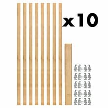 7/8" Uprights Pilaster Hardware Set for 5 Drawers, 54-13/32" Height, Light Brown, Box of 10 Sets