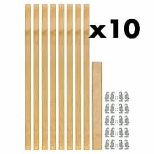 1-1/8" 4PIL Uprights Pilaster Hardware Set for 5 Drawers, 54-13/32" Height, Light Brown, Box of 10 Sets