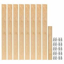 2-3/8" 4PIL Uprights Pilaster Hardware Set for 5 Drawers, 54-13/32" Height, Light Brown