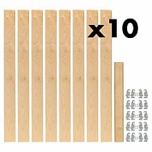 2-3/8" 4PIL Uprights Pilaster Hardware Set for 5 Drawers, 54-13/32" Height, Light Brown, Box of 10 Sets