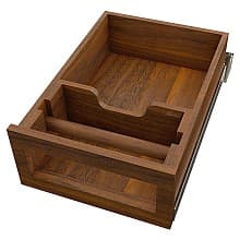 15" Paper Towel Drawer System with BLUM Soft-Close Slides for 18" Base Cabinets, Dark Brown