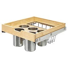 20-1/16" 1-Tier Pilaster Drawer System with Blumotion Soft-Closing, Semi-Gloss