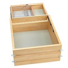 13-1/2" Vanity Half Tiered Drawer with BLUMOTION Soft-Closing for Frameless Cabinets, Maple