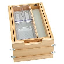 Vanity Tiered Drawer with BLUMOTION Soft-Closing for Frameless Cabinets, Maple
