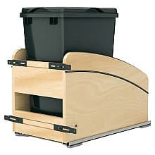 Single 35 Qt. Craftsman Collection Bottom Mount Pullout Waste Container, Black