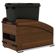 4WCCC Series Single 35 QT Bin Bottom Mount Waste Containers for 15" Cabinet, Black