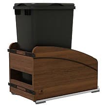4WCCC Series Single 50 QT Bin Bottom Mount Waste Containers for 15" Cabinet, Black